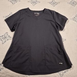 Grey's Anatomy Charcoal V-Neck Scrub Top